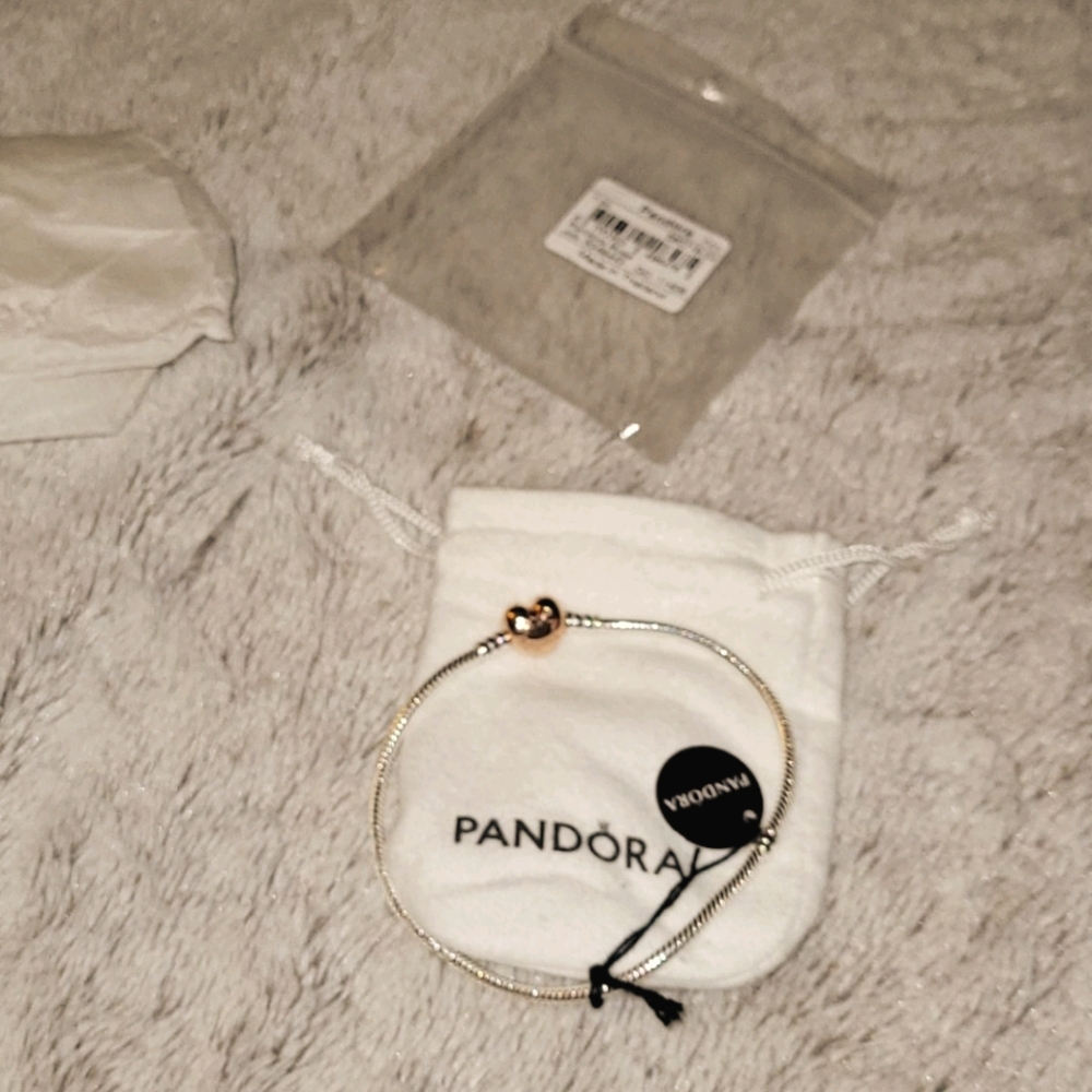 Pandora snake chain charm bracelet size 9